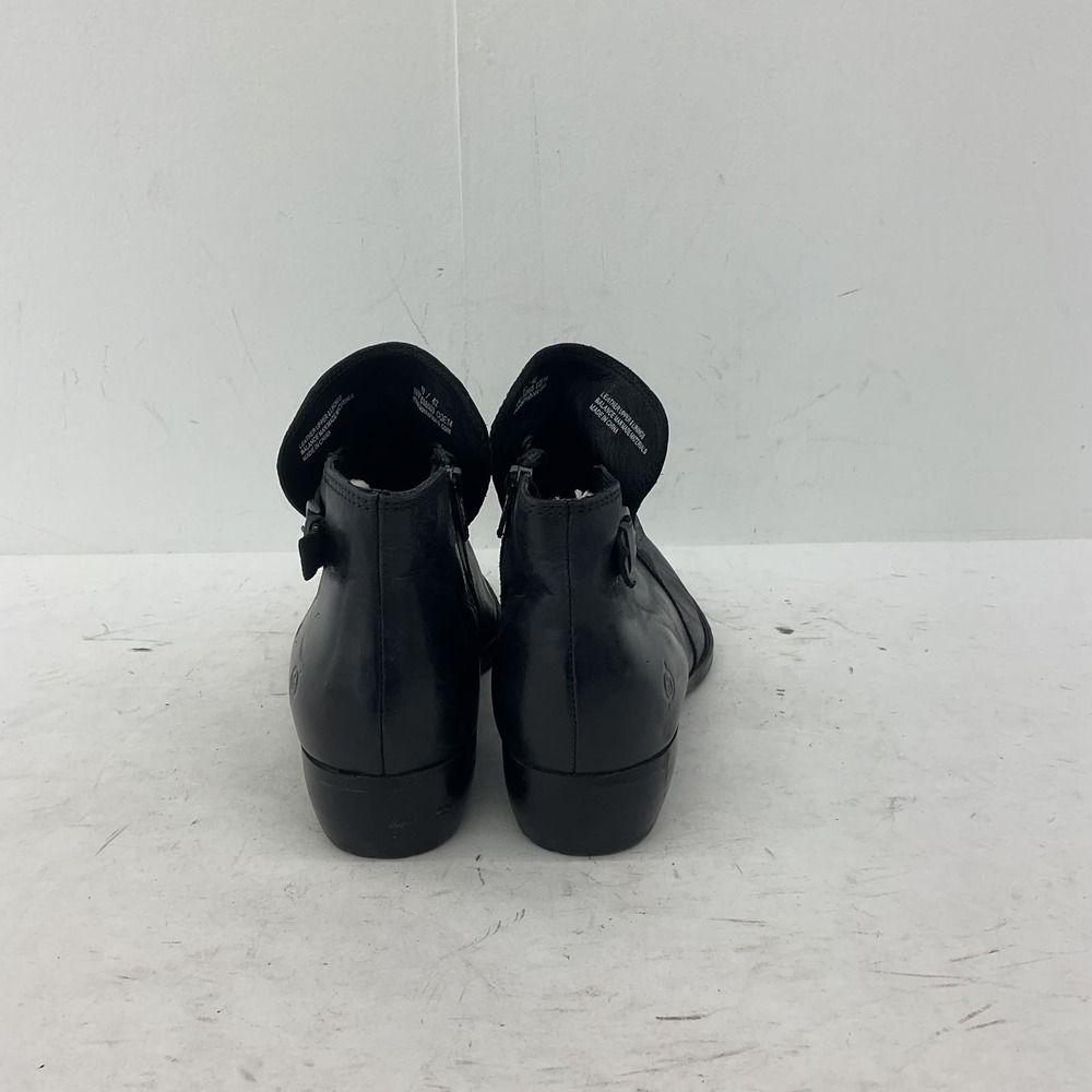 Born Women's Black Leather Biker Ankle Boots Size 10 - Picture 6 of 11